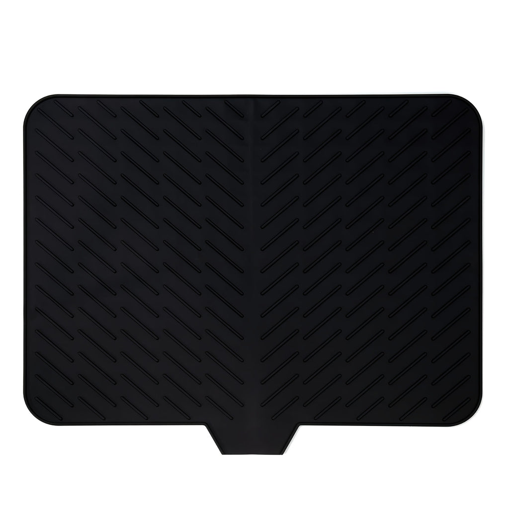 Silicone Dish Drying Mat with Built-In Drain Lip, Large Kitchen Counter Dish Drainer Mat, Easy-Clean 10mm Thick Drainage Pad, Non-Slip & Heat Resistant, Available in Multiple Sizes & Colors
