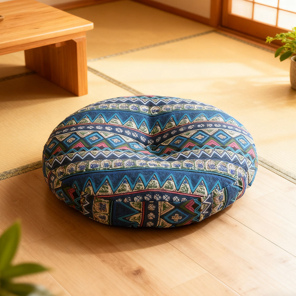 Round Seat Cushion 40x40cm 15cm Thick Firm Futon Meditation Mat Removable Linen Cover Chair Pad for Office Dining Chair Home Decor All Seasons Christmas