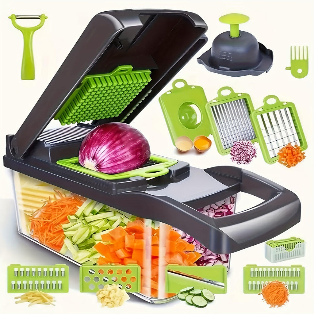 Multifunctional Vegetable & Food Chopper with 3/5 Interchangeable Blades - 900ml Container | Onion, Garlic, Carrot, Salad Chopper