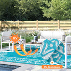 Outdoor Patio Rug Plastic Straw Reversible UV Resistant Portable RV Mat Indoor Outdoor Carpet Porch Deck Balcony Backyard Orange Teal Grey Brown 5x8 6x9 8x10 9x12 ft