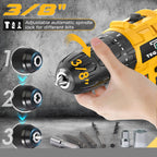 20V Cordless Drill Tool Set 30 88 136 148 Piece Electric Drill Toolbox Kit Rechargeable with Battery Hand Tools Pliers Bits for Home Repair Men Gift