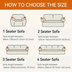 Jacquard Elastic Sofa Cover – Modern Artistic Slip-Resistant Couch Slipcover | All-Season Polar Fleece Furniture Protector for Living Room, Office & Bedroom | Includes Free Pillow Cover | 1-4 Seater