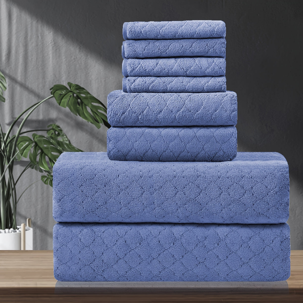 8 Piece Bath Towel Set Oversized – 2 Extra Large Bath Sheets, 2 Hand Towels, 4 Washcloths – Soft, Highly Absorbent, Quick Dry Shower Towels for Bathroom, Hotel, Spa & Beach