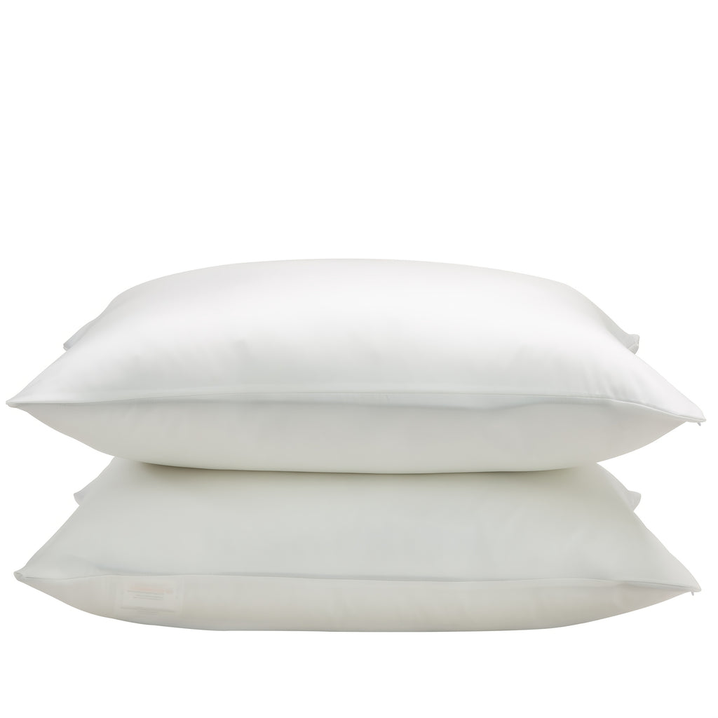 Mulberry Silk Pillowcases 2pcs - 600 Thread Count Solid Color Cooling Pillow Covers with Hidden Zipper for Hair and Skin Care Bedroom Sofa Machine Washable