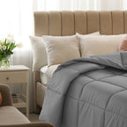 All Season Comforter with Corner Tabs & Box Stitching – Soft Fluffy Lightweight Hotel-Quality Duvet Insert for Twin Queen King, Breathable Year-Round Bedding
