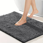 Chenille Bathroom Rug Extra Soft Absorbent Bath Mats for Bathroom Floor – Non-Slip, Water Absorbent, Machine Washable Bath Mat