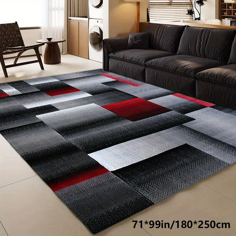 Golden Diamond 900g/m² Velvet Area Rug – Nordic Geometric Pattern, Anti-Slip, Washable | Sofa Side, Bedside & Entryway | 3 Sizes | Nuvia Haven