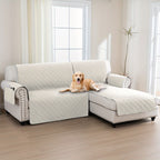 L-Shaped Sectional Sofa Cover 100% Liquid-Resistant Couch Slipcover with Non-Slip Straps for Dogs Cats Pets Left Right Chaise