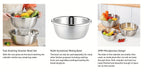 Stainless Steel Colander & Mixing Bowl Set – 304 Food-Grade Stackable Strainer Bowl for Washing Vegetables, Fruit & Rice, Dishwasher Safe Kitchen Colander, 7.09" or 11.02" Bowl + Sieve