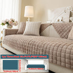 Short Plush Sofa Cover Soft Thick Pet Friendly All Season Sofa Protector Machine Washable for 1 2 3 4 Seater Living Room Bedroom Office Winter