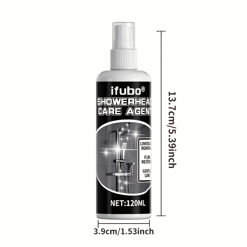No-Scrub Shower Head Cleaner Spray Gel – Removes Mineral Deposits & Limescale from Showerheads, Bathtubs, Sinks & Toilets, Works on Glass & Metal, No Wipe Required, 1pc or 2pcs