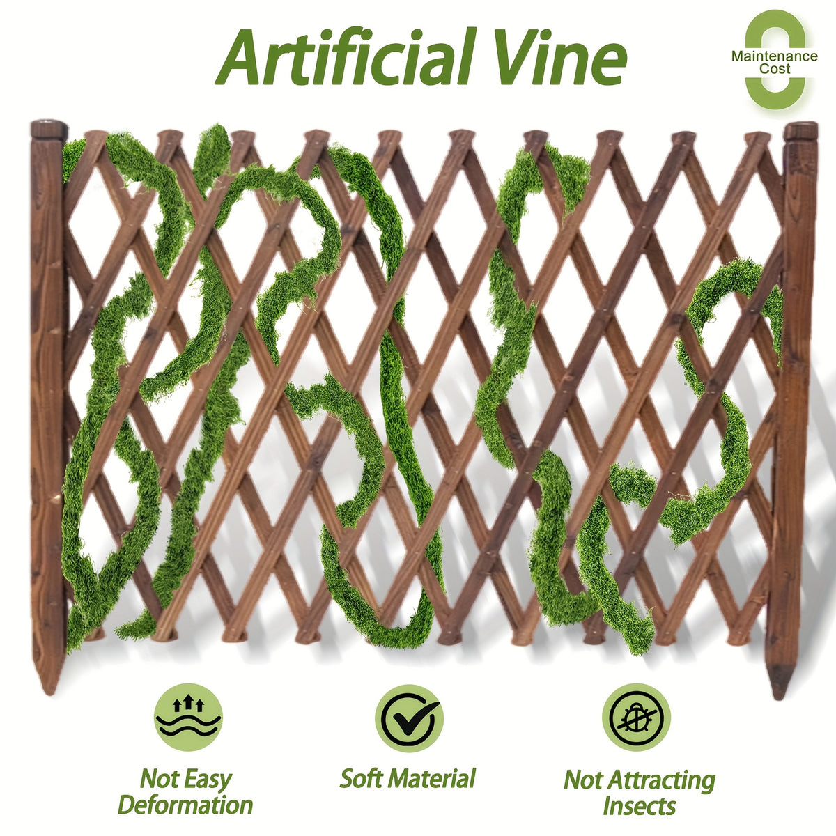 Artificial Moss Vine Decorative Greenery – 5ft 10ft 16ft Fake Vines for Wall Decoration, Wedding Backdrop, Fence, Garden, Christmas & Party Decor
