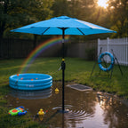 6.5 x 10ft Rectangular Patio Umbrella with Aluminum Pole Crank 6 Steel Ribs Polyester Canopy Outdoor Market Table Umbrella UV Protection