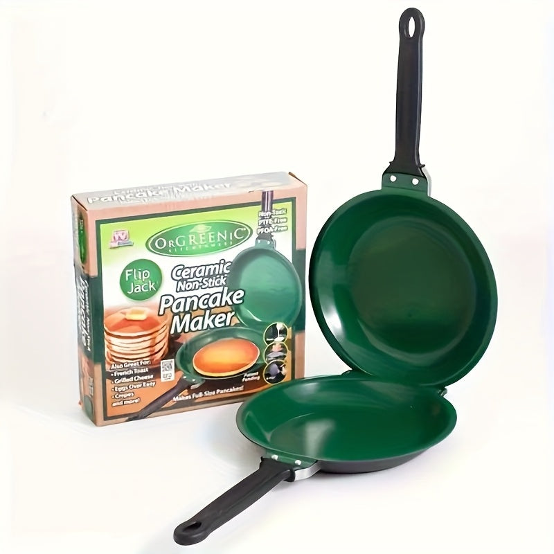 Pancake Skillet Non-Stick Reversible Foldable Stainless Steel Breakfast Pan for Pancakes Omelettes Frittatas Dishwasher Safe Multiple Colors