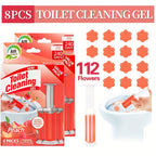 Toilet Bowl Gel Stamps 4 or 8 Pack 56–112 Count with Dispenser – 6 Fragrances Bathroom Cleaning Gel Stamp Prevents Limescale & Toilet Ring Fresh Flower Scent Air Freshener