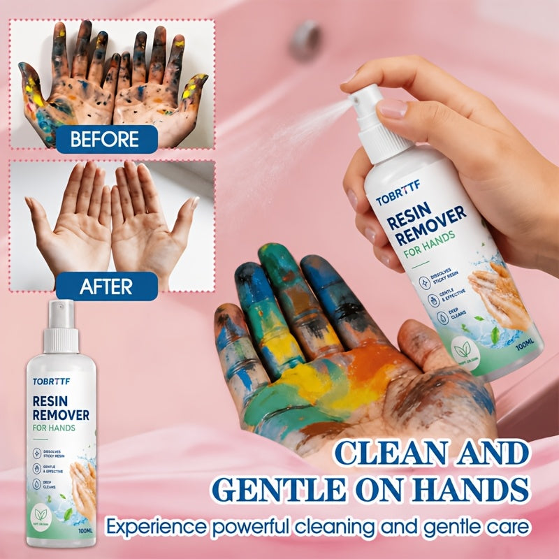 Epoxy Resin Cleaner & Hand Resin Remover 3.38 oz – Gentle Citric Acid Formula for Artisans, Nail Technicians & Artists, Dissolves Viscous Resins on Tools