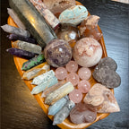 Crystal Gift Box Set 450g Raw Agate Stones & Gemstone Carvings Collection, Mixed Natural Crystals for Home Office Decoration, Healing Crystals Display, Holiday & Birthday Gift
