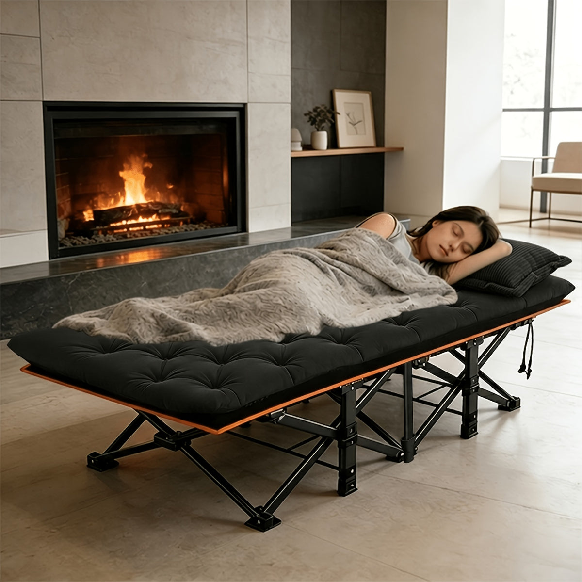 Portable Folding Camping Bed 28in Wide Heavy Duty 510 710 lbs with Optional Mattress Cushion Pillow Carry Bag Cot for Office Nap Beach Yard RV Adult