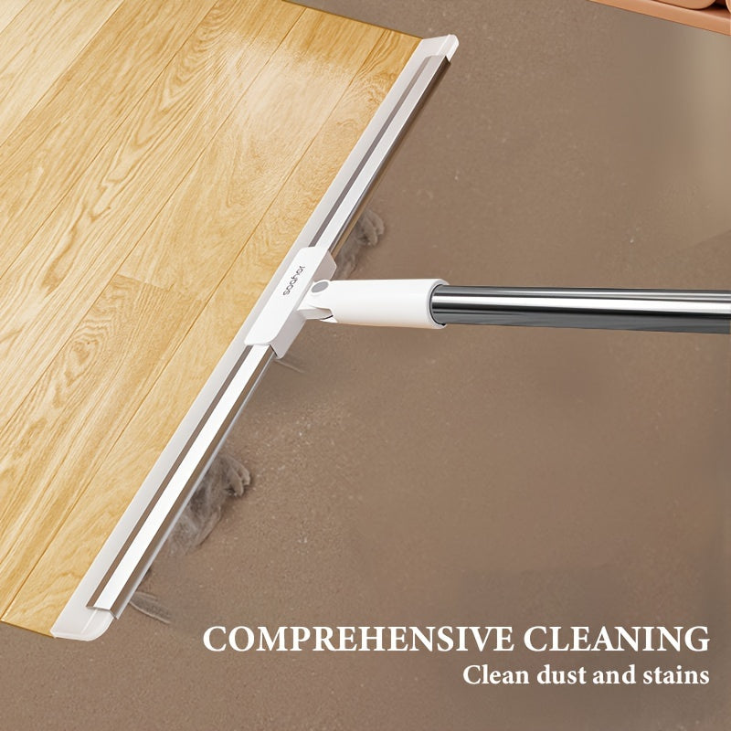 Silicone Squeegee Broom with Detachable Rotatable Long Stainless Steel Handle – All-in-One Floor-to-Ceiling Cleaner for Glass, Tile, Wood & Carpet | Effortless Multi-Surface Cleaning