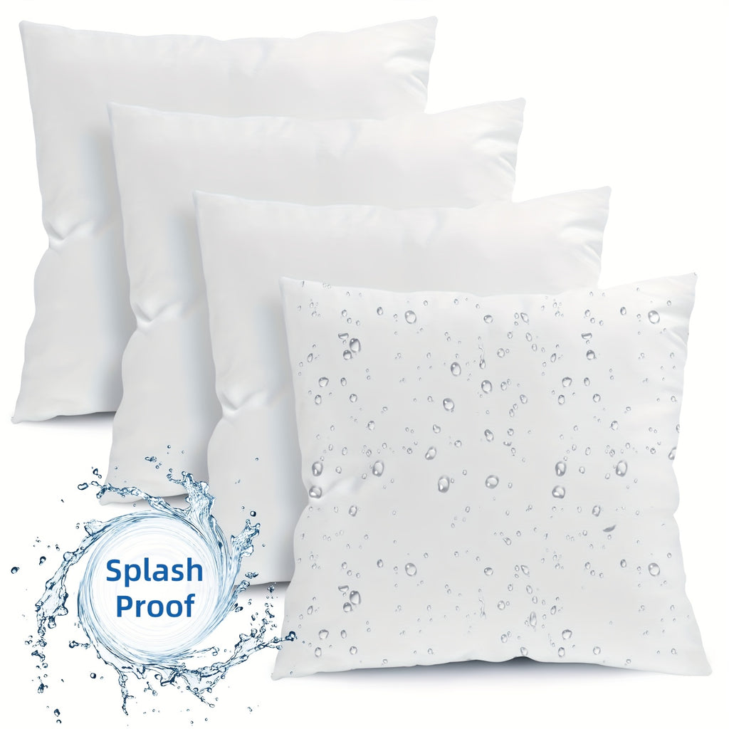 4-Pack 18x18 Pillow Inserts Waterproof Square Stuffer Pillow Form Hug Pillow Core for Living Room Bedroom Patio Sofa Indoor Outdoor