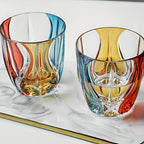 Czech Crystal Hand-Painted Wine Glass 150ml – Luxury Three-Color Painted Drinkware for Red Wine & Whiskey | Elegant Gift & Table Decoration