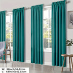100% Blackout Curtains Rod Pocket 4 Panels - Thermal Insulated Energy Saving Drapes for Bedroom Living Room, 38" & 52" Wide 54"–108" Long, 7 Colors