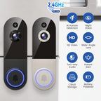 1080P Video Doorbell Camera Wireless – Intelligent Body Detection, Two-Way Audio, Infrared Night Vision, Cloud Storage, Real-Time View, 5200mAh Battery, Black Linen