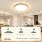 LED Flush Mount Ceiling Light 12 Inch 5CCT Dimmable – 22W 2400LM Modern Round Flat Panel Light for Bedroom, Living Room & Dining Room, 2/4/6 Pack
