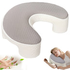 C-Shaped Ergonomic Neck Pillow with Cooling Gel – Multi-Angle Cervical & Spine Support for Side, Back & Stomach Sleepers, Removable Cool Pillowcase | Gray