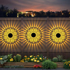Solar Peony Deck Lights Set of 4 – Vintage Metal Warm Glow Solar Pathway Lamps for Courtyard, Garden, Patio, Fence, Wall & Steps, Mother’s Day & Valentine’s Day Decorative Outdoor Lighting