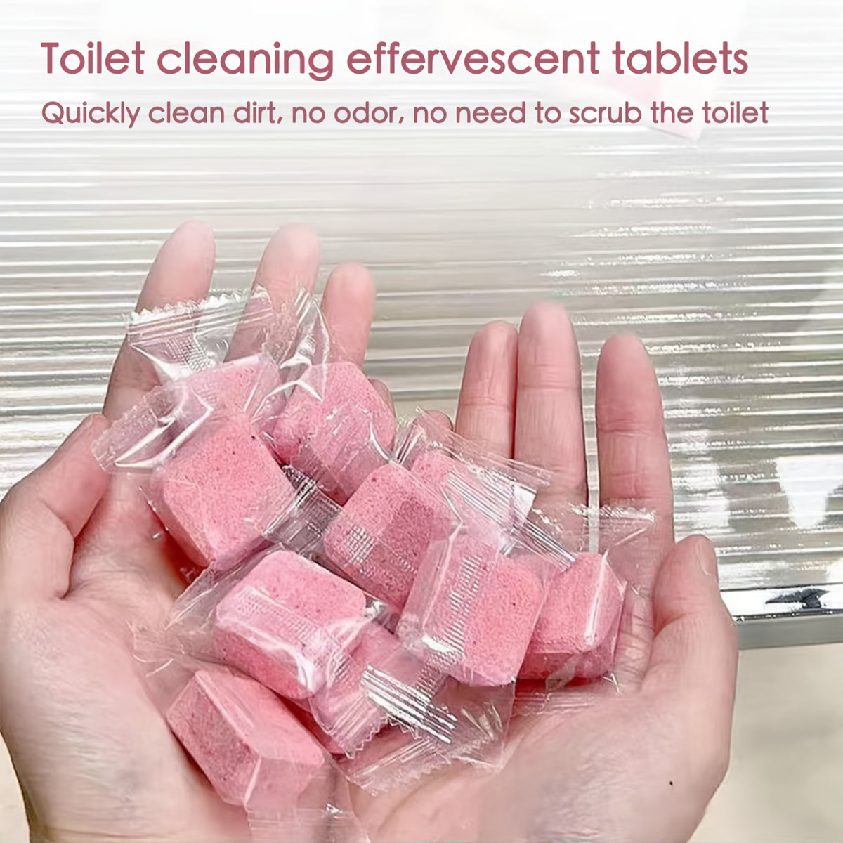 Toilet Bowl Cleaner Tablets Pink Effervescent Automatic Cleaning Tabs Powerful Descaling Deodorizing Long-Lasting Fragrance Household Bathroom 36 72 108 Pcs
