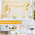 Rectangle Tablecloth with Skirt Wrinkle-Resistant Table Cover for Weddings Birthdays Graduations Black White Red 1 2 4 8 Pcs