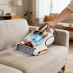 Mattress Vacuum Cleaner Cordless UV-C 21KPa – Deep Cleaning Bed Vacuum with UV Light, Soundwave Tech, Dual Dust Cup 520ml, HEPA Filter, 35-Min Battery, for Mattress Sofa Pillow & Carpet