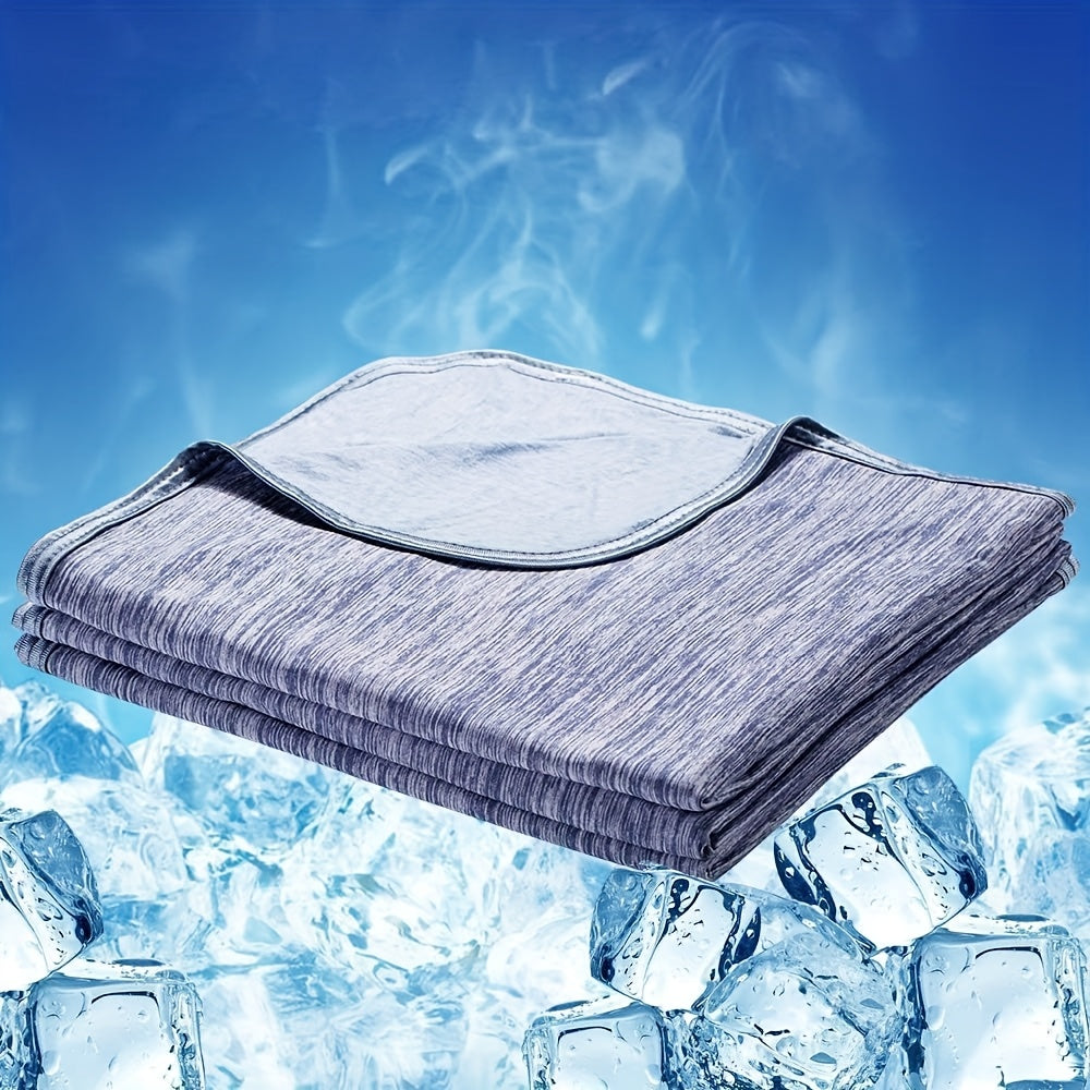 Cooling Blanket Arc-Chill Cool 3.0 Fiber Q-Max Over 0.5 Absorbs Body Heat for Hot Sleepers Night Sweats Lightweight Summer Double-Sided Hypoallergenic Throw Twin Queen King Blue Gray