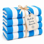 Oversized Striped Beach Towels 2 or 4pcs – Ultra-Soft Quick-Dry Sand-Free Vacation Design | Multiple Colors | Great for Beach, Swim, Travel, Yoga, Camping & Bath