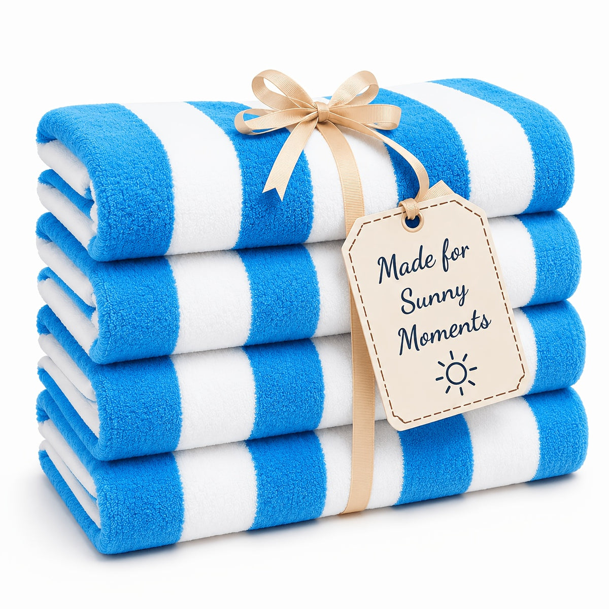 Oversized Striped Beach Towels 2 or 4pcs – Ultra-Soft Quick-Dry Sand-Free Vacation Design | Multiple Colors | Great for Beach, Swim, Travel, Yoga, Camping & Bath