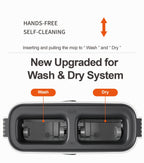Dual-Bucket Flat Mop and Bucket System with 2025 Floating Scraper – Wash & Dry Separation, Widened Mop Head, Stainless Steel Rod & 4/6 Washable Microfiber Pads for Hardwood, Tile & Wall