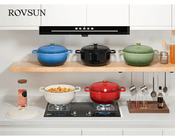 Dutch Oven 5QT 6QT 7.5QT Enameled Cast Iron Cookware with Lid Silicone Handles Oven Safe 500°F Bread Baking Stews Roasts Multiple Colors