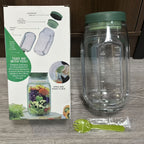 Salad Jar with Side Opening & Dressing Cup – Mason Jar Salad Container with Upgraded Lock, Leak-Proof Lunch Box for Meal Prep, Portable for Travel, Office & Home, Includes Disposable Spoon