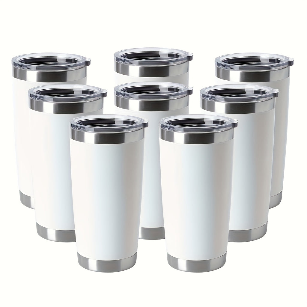 20oz Insulated Travel Coffee Tumbler 8-Pack – Stainless Steel Mug with Lid & Straw | Animal Print | Hot & Cold Drinks | Outdoor, Holiday & Valentine’s Gift