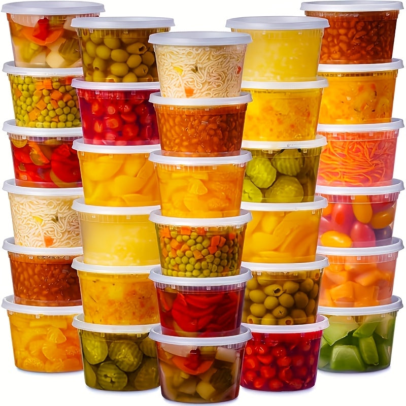 48-Pack Deli Containers with Lids 16oz BPA-Free Leakproof Meal Prep Food Storage Containers Microwave Dishwasher Freezer Safe Stackable