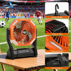 Camping Fan 20000mAh Battery LED Light 4-Speed Brushless Motor 180 Degree Oscillation 22-26H Runtime Portable Rechargeable Outdoor Fan for Camping Hiking Picnic Emergency Power Outage Green