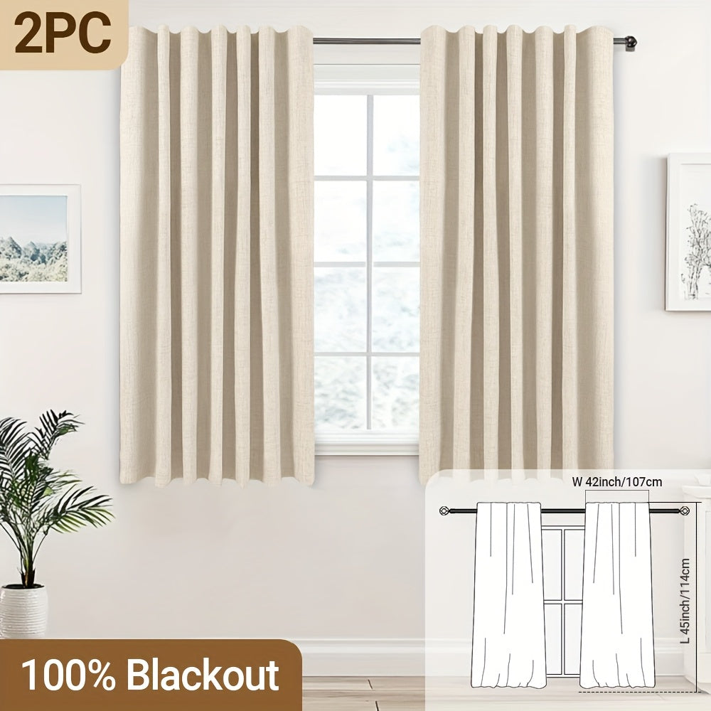 100% Blackout Curtains Back Tab & Rod Pocket for Bedroom Living Room - Thermal Insulated Darkening Drapes 2 & 4 Panel Sets for Windows Office Kitchen, Modern Home Decor