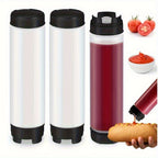 Squeeze Bottles Set of 3 Leak-Proof Condiment Dispensers – Wide Mouth Transparent Plastic for Sauces, Honey, Syrup, BBQ & Ketchup | Kitchen & Outdoor Use | Nuvia Haven
