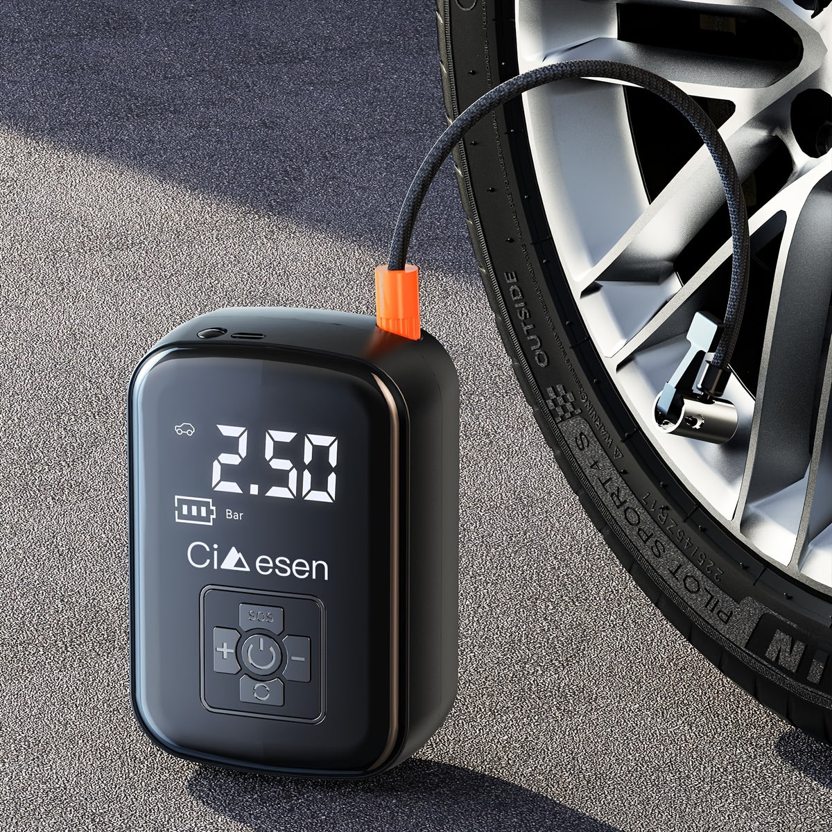 Portable Tire Inflator Cordless Air Compressor – 100W Digital Display, 4000mAh USB-C Fast Charge, 5 Modes, Multi-Nozzle, for Car Motorcycle Bicycle Tires & Sports Balls, 6 Colors