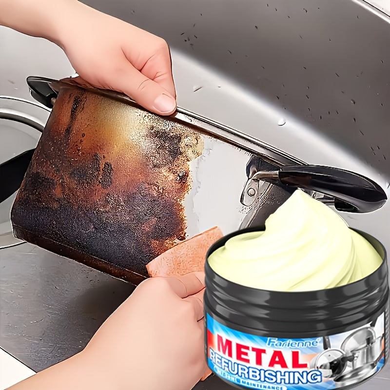 Oven Cleaning Paste & Cookware Scrub with Exfoliating Sponge - Heavy Duty Scorch Mark Remover for Pots Pans Stoves & Metal Surfaces Lavender Scented