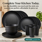16/32-Piece Wheat Straw Dinnerware Set – Microwave & Dishwasher Safe Plates, Bowls & Cups – Lightweight Unbreakable Tableware for Family Gatherings, Birthday Parties & Camping