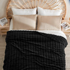 Luxury Faux Rabbit Fur Throw Blanket – Super Soft Plush Warm Blanket for Couch Bed Office Travel, 4 Colors, Throw Twin Queen King, All-Season Gift