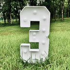 3Ft Warm White Glowing Party Number Sign 36 Inch 3D KT Board Light Up Numbers for Birthday Anniversary Wedding Decorations Easy Snap Assembly