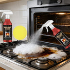 Stove & Oven Foam Cleaner Spray 3.38oz, Multi-Purpose Citric Acid Formula Removes Kitchen Grease & Stains, Deodorizing Non-Toxic Unscented Cleaner for Stoves, Ovens & Stainless Steel Appliances